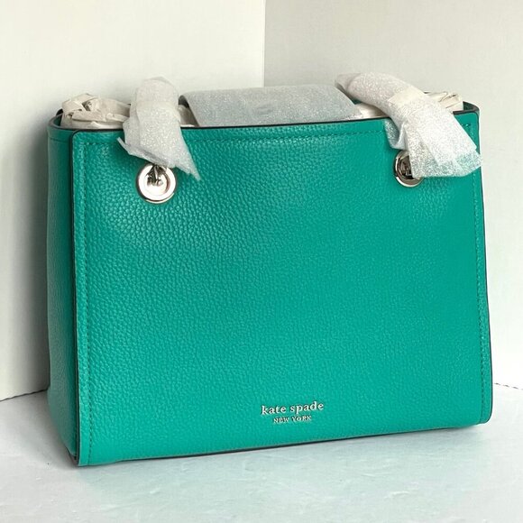 Kate Spade Amelia Medium Shoulder Bag Blue Pebbled Leather Chain Strap Tote - Picture 5 of 12